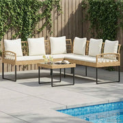 Set Divano da Giardino 2 pcs Naturale Rattan sintetico Acciaio 42026821