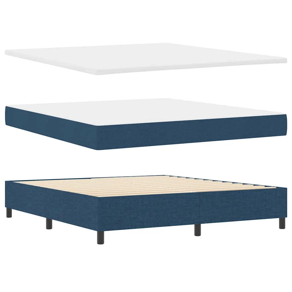 Letto a molle con materasso Blu 180 x 200 cm Tessuto