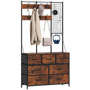 Appendiabiti con cassetti e ripiano ¨C Minimal ¨C 100x30x183 cm Marrone R¨²stico