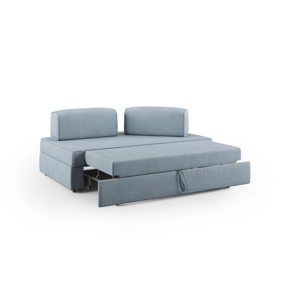Liberty Divano senza pouf estraibile e schienali movibili in tessuto morbido impermeabile T02 180 cm carta da zucchero