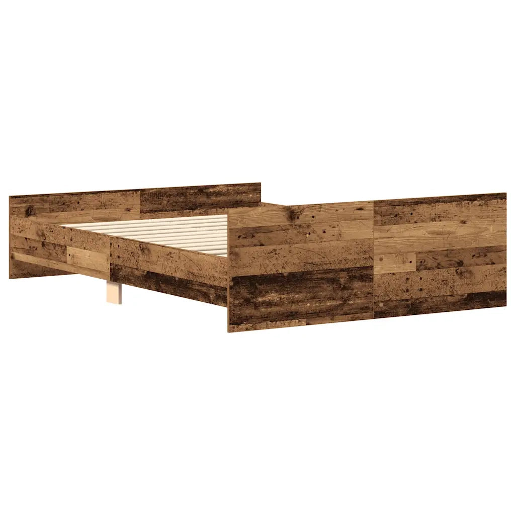 Letto matrimoniale | Letto per adulti | Giroletto senza Materasso Legno Antico 120x200cm in Truciolato