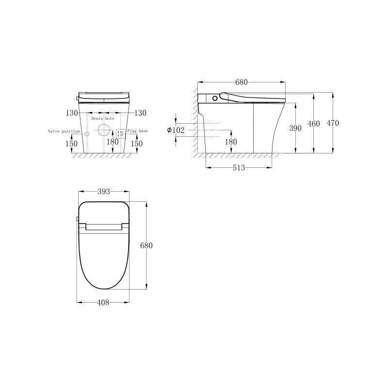WC smart con bidet integrato multifunzione e telecomando