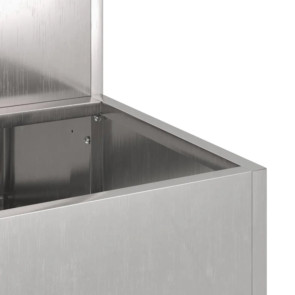 Fioriere | Cassetta per fiori | Vaso da giardino Argento 100 x 60 x 45 cm Acciaio inossidabile