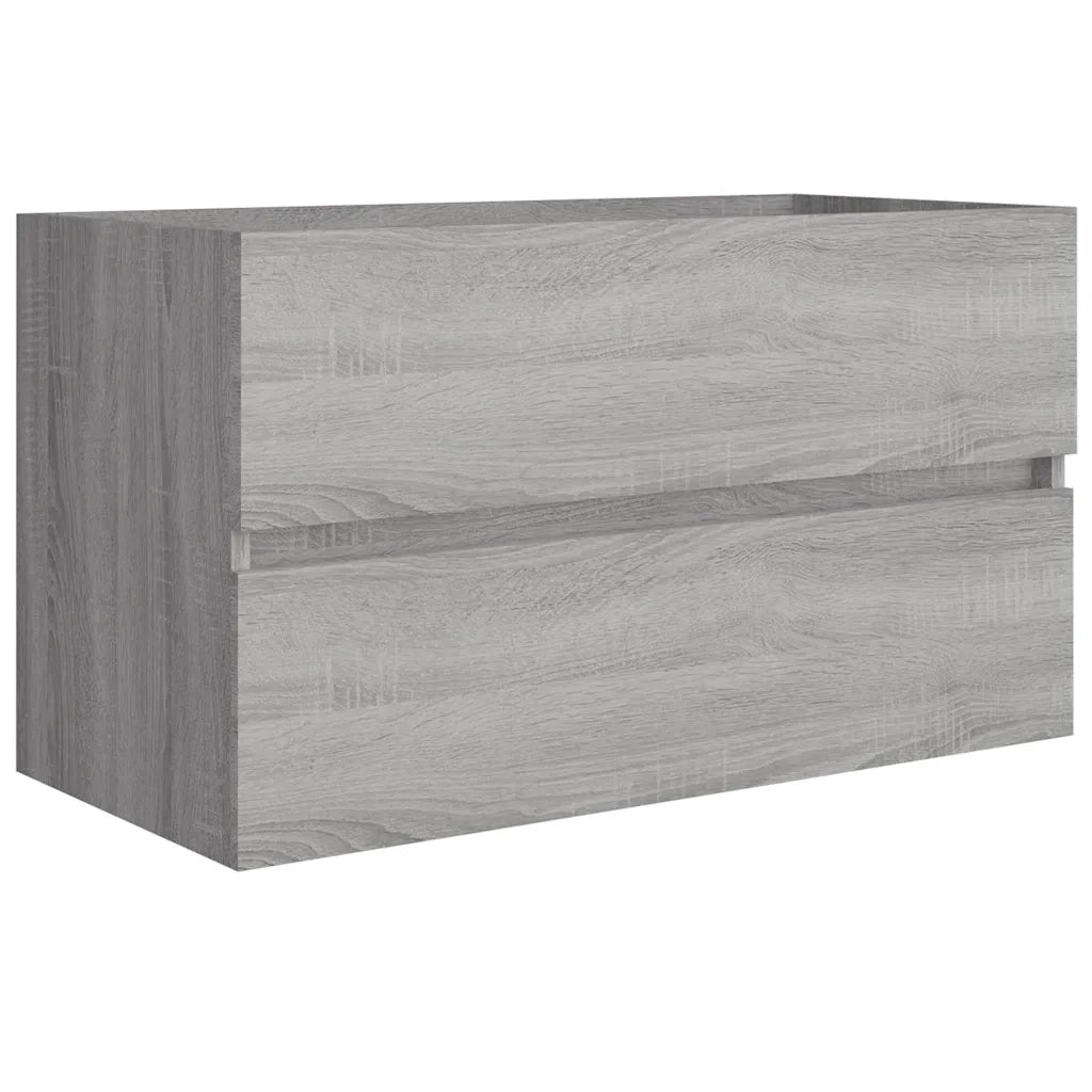 Set Mobili da Bagno 2 pz Grigio Sonoma in Legno Multistrato 815739