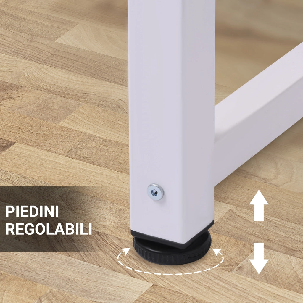 Scrivania per Computer Salvaspazio con Piedini Regolabili. Tavolo Scrittoio Scrivania PC per Gaming. Casa. Sala da Pranzo. Studio e Ufficio. 120x60x76 cm. Rovere e Bianco