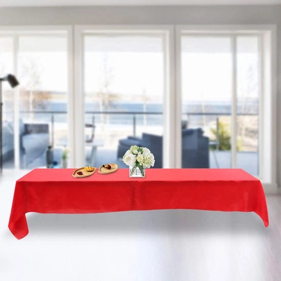 Tela da tavolo impermeabile 145x320 cm - Rettilineo - Poliestere - Lavabile - Elegante - Adatto per Feste/Sposali - Tovaglia da tavolo