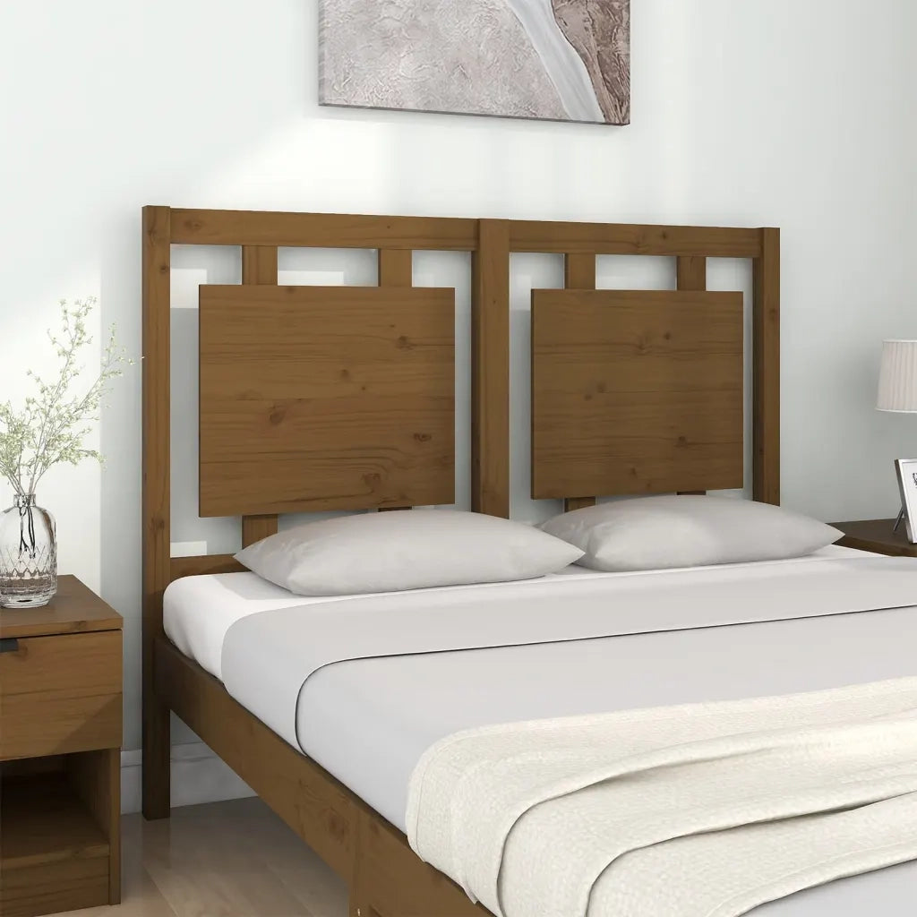 Testiera per Letto-Testata-Testiera Decorativa ambra 125,5x4x100 cm Legno Massello di Pino 340848