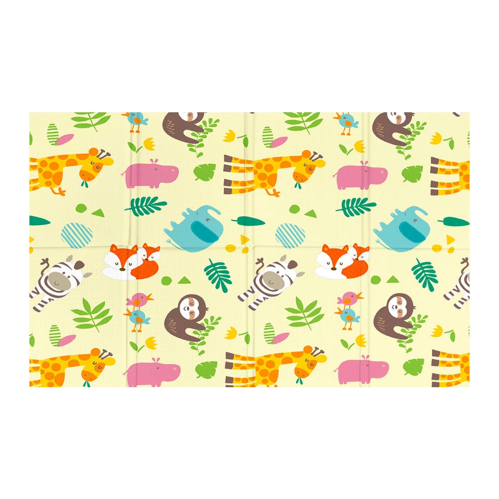 Tappeto Morbido per Bambini 200x150x1 cm Pieghevole Foresta Multicolore