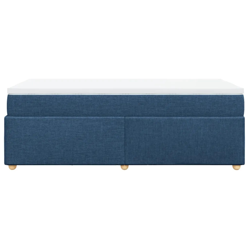Letto singolo | Letto per adulti | Giroletto a Molle con Materasso Blu 90x200 cm inTessuto