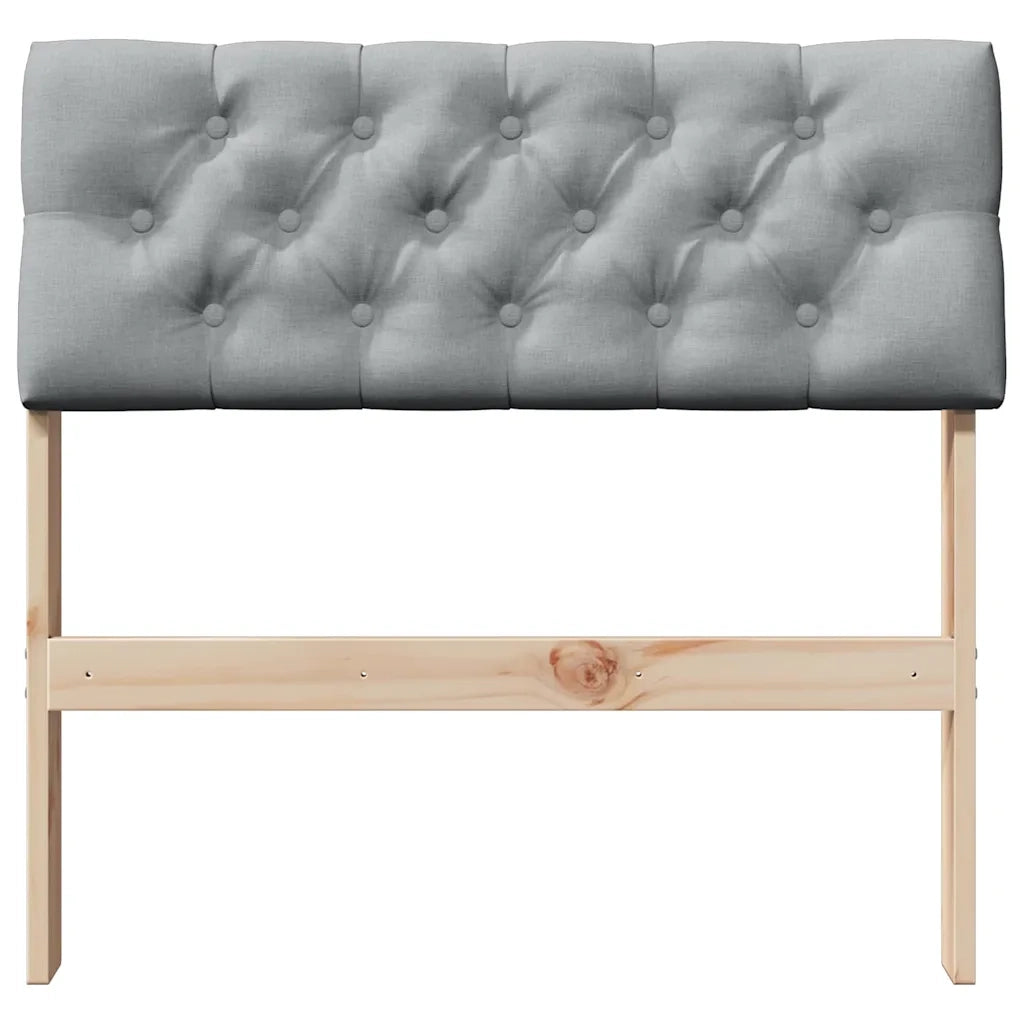 Testiera imbottita Grigio chiaro 75 cm Pino massello 879204