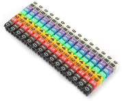 Etichette per cavi - 100 pezzi di clip di etichettatura per cavi in plastica, colorate digitalmente, con diverse forme (150 pezzi 1,5 mm²)