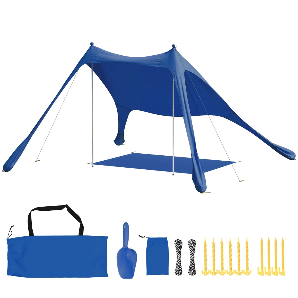 Tenda da Spiaggia Pieghevole ¨C Xylo ¨C UPF50+ Alluminio Blu con Tappetino