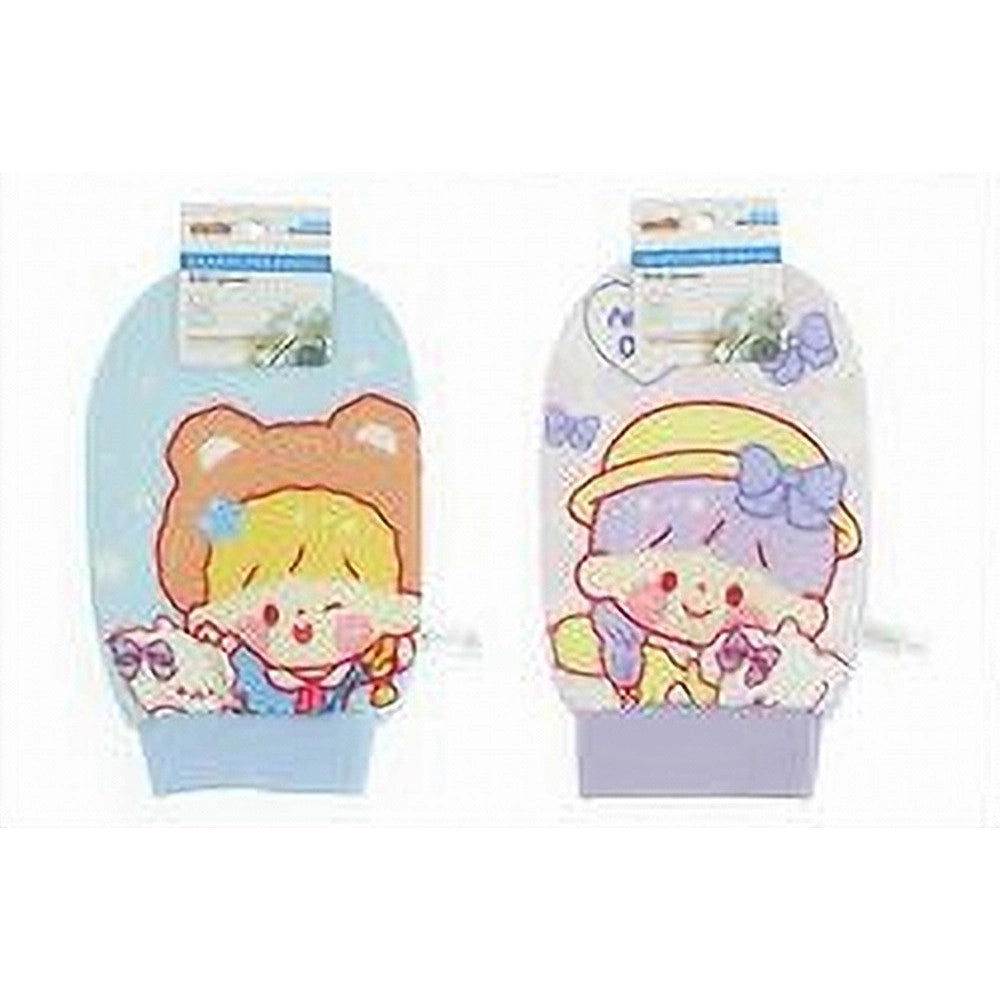 Trade Shop - Guanto Per Doccia Bagno Spugna Esfoliante Cura Pelle Corpo Fantasia Bimba 10744 -