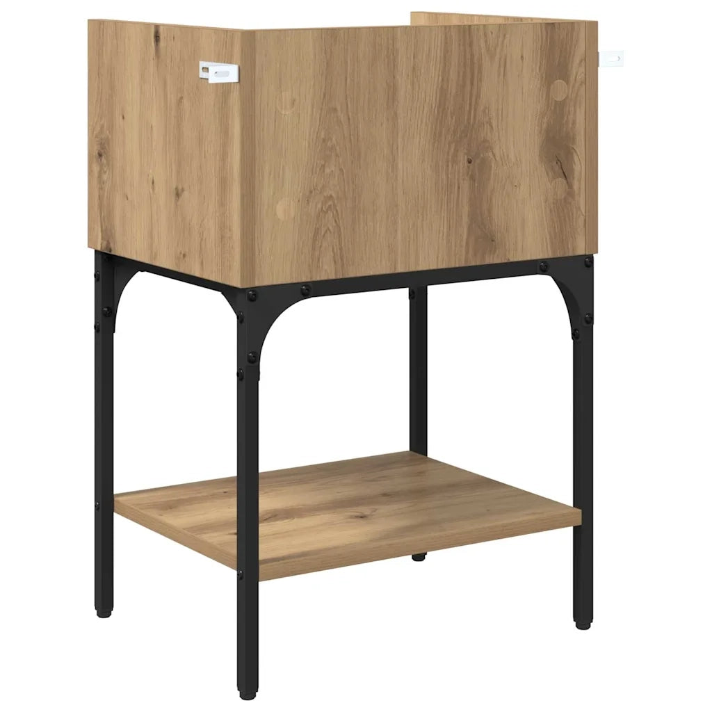 Comodino con cassetto 2 pz-Set di 2 Tavolino da notte Rovere artigianale 40 x 29 x 60 cm
