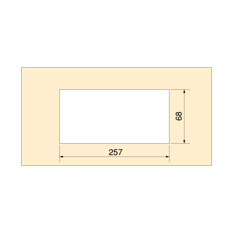 Passacavi da tavolo Emuca Quadrum, rettangolare, 269x80 mm, da incasso, Alluminio, Verniciato nero