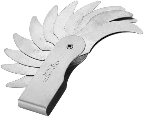 Misuratore di distanza con superficie convessa e concava in acciaio inossidabile - strumento di precisione per macchine - regolatore di assi (R25-50MM)