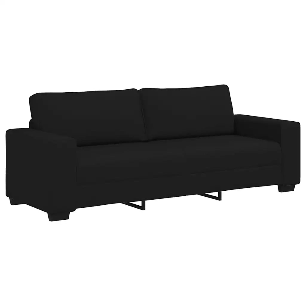 Set di Divani 3 pz con Cuscini Nero in Tessuto 3324651