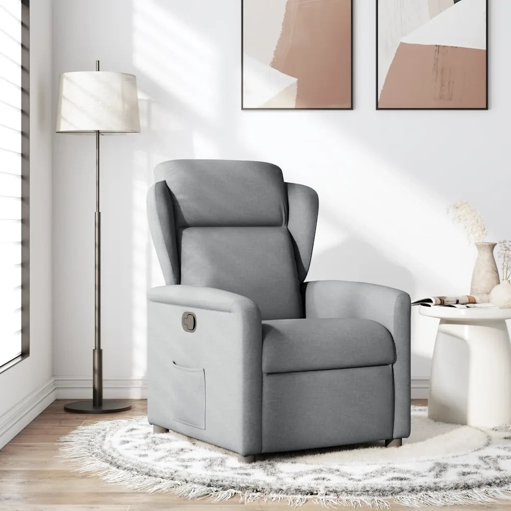 Poltrona Reclinabile in Tessuto Grigio Chiaro 4015576