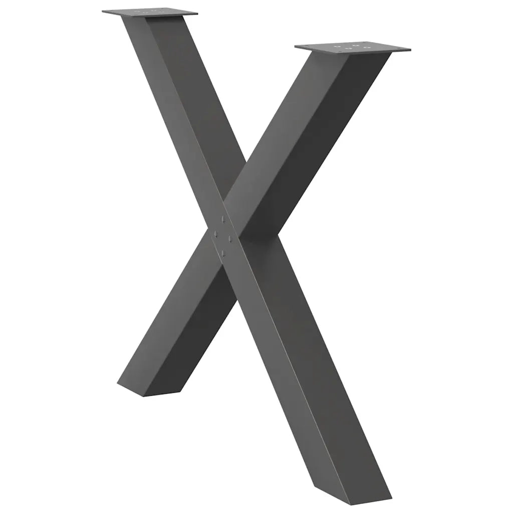 Gambe per tavolo da pranzo a forma di X 3 pz Antracite 90x(72-73) cm Acciaio 4012998
