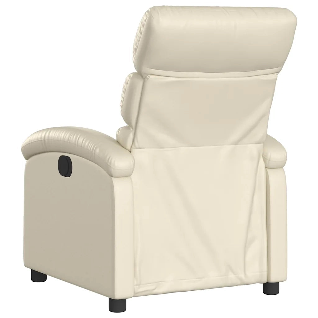 Poltrona | Sedia Relax Reclinabile Crema in Similpelle