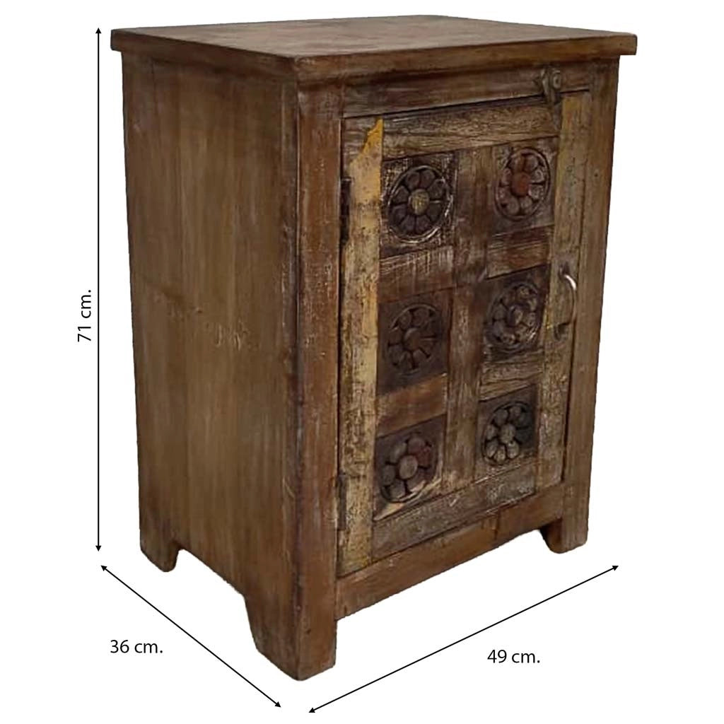 Comodino in legno fatto a mano49x36x71h cm