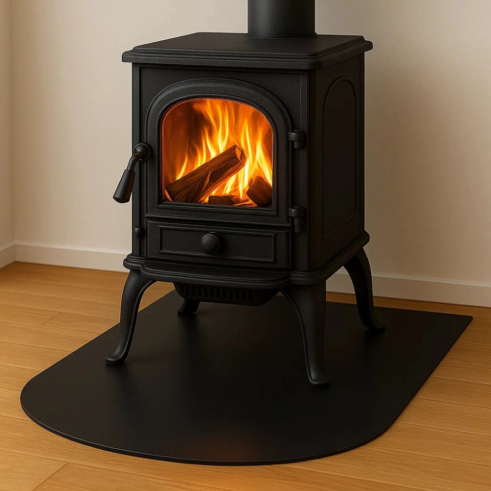 Pedana salva pavimento in lamiera stufa a pellet protezione cenere fuliggine *** misure 800 x 600 mm (tonda), confezi...