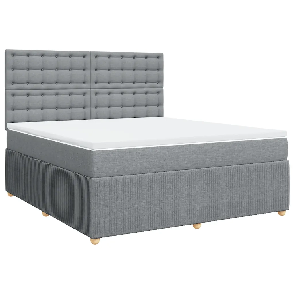 Giroletto a Molle con Materasso Grigio Chiaro180x200 cm Tessuto 3292149