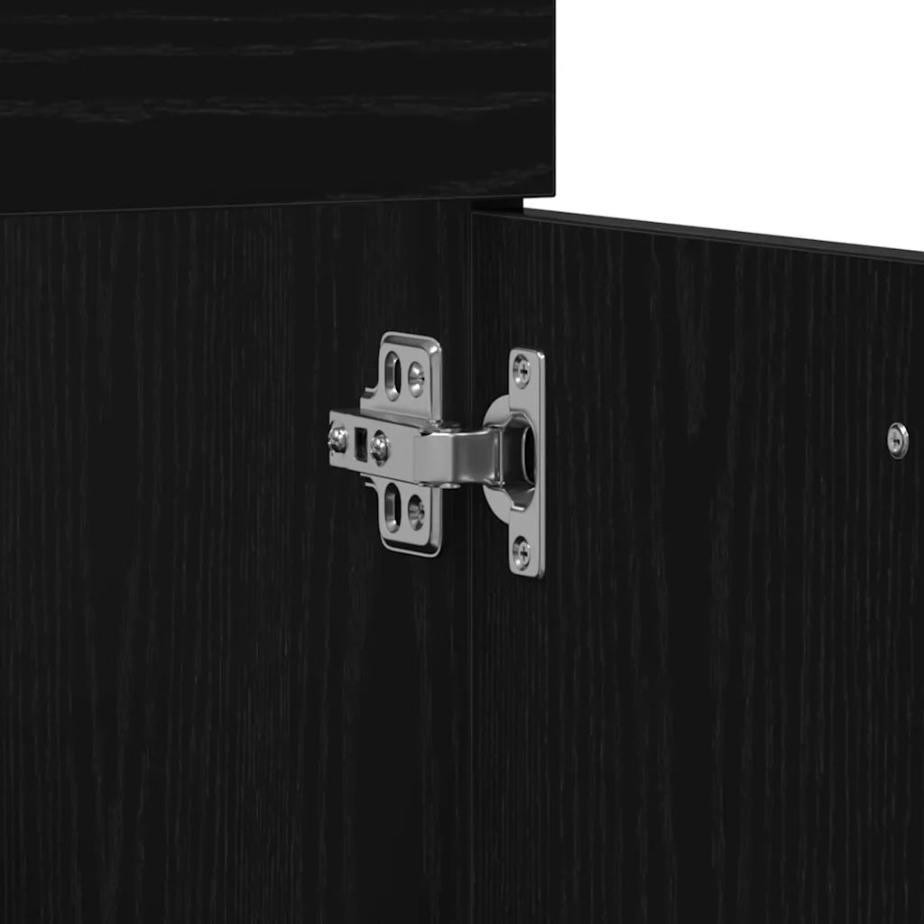 Set di mobili per il Bagno | Armadio da bagno 2 pz Rovere Nero Legno multistrato