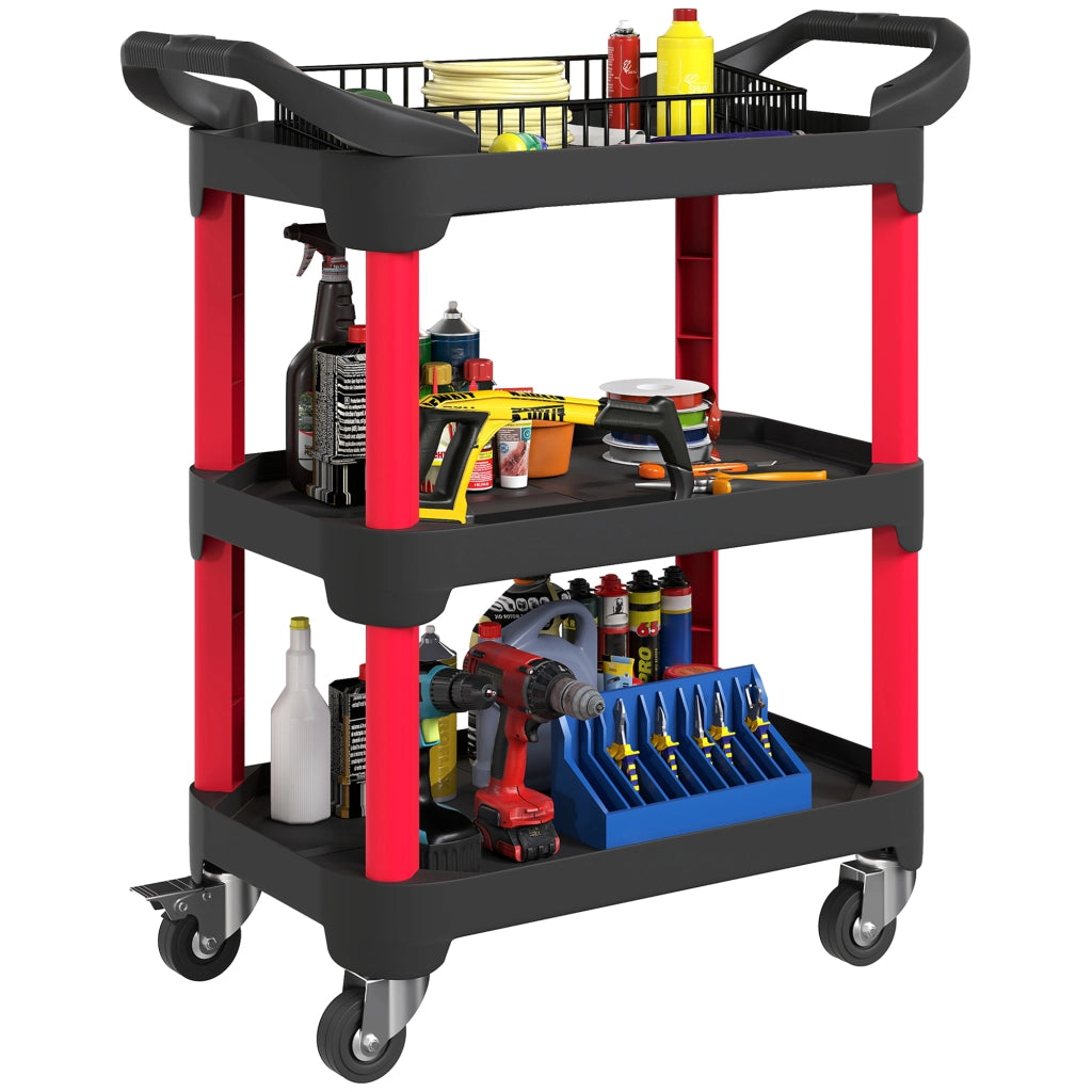 Carrello per attrezzi con 3 livelli ¨C Minimal ¨C Nero, plastica