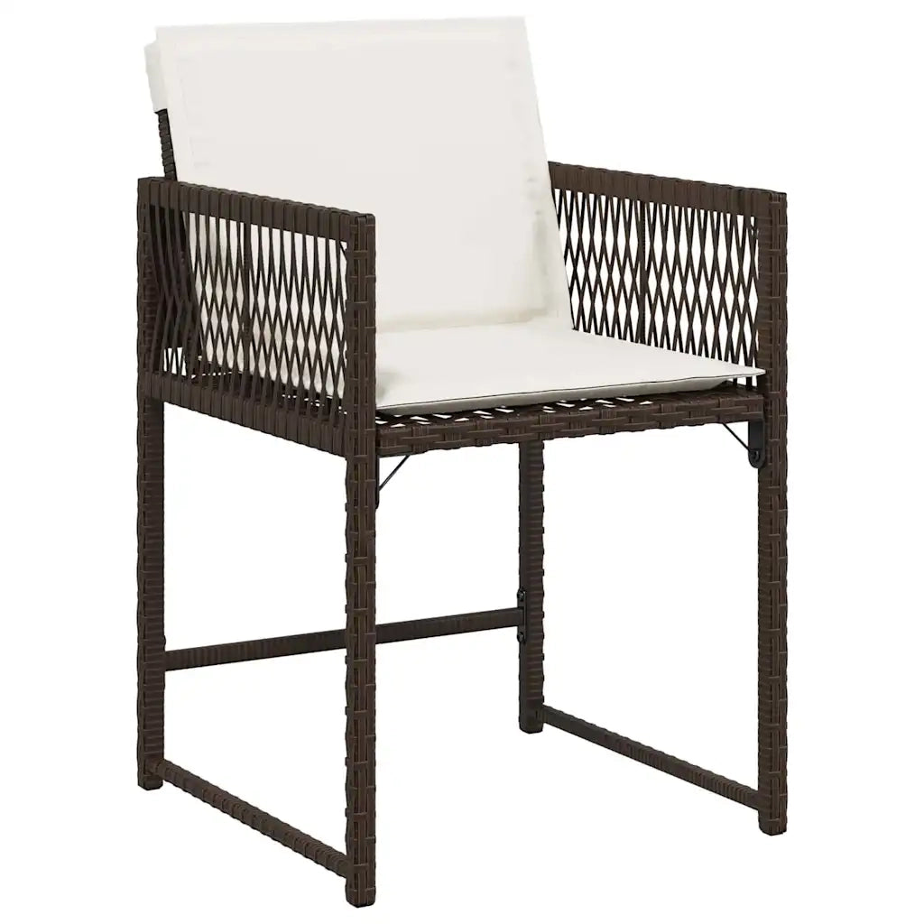 Set da Pranzo per Giardino 5 pz | Set Salotto da Giardino Marrone polyrattan