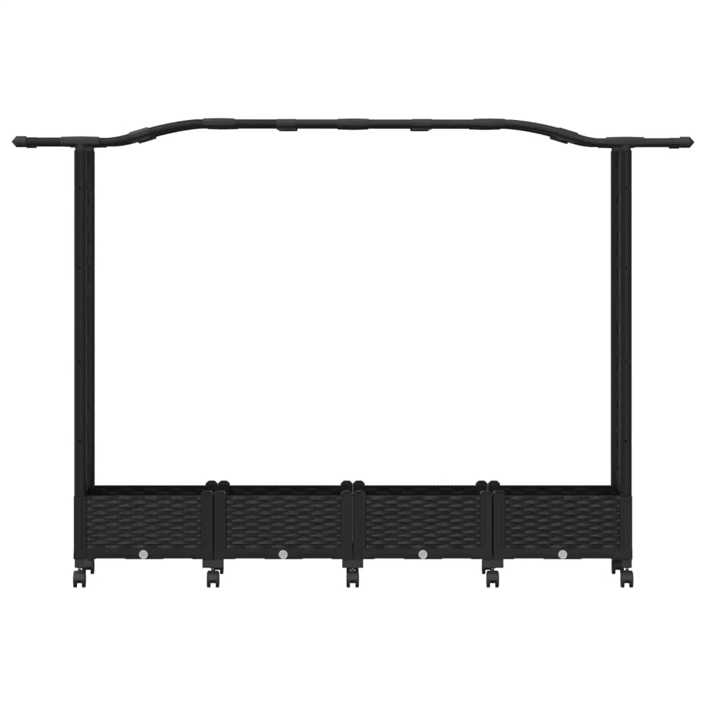 Letto Rialzato con Griglia e Tetto Nero 207 x 40 x 129 cm PP 3423149