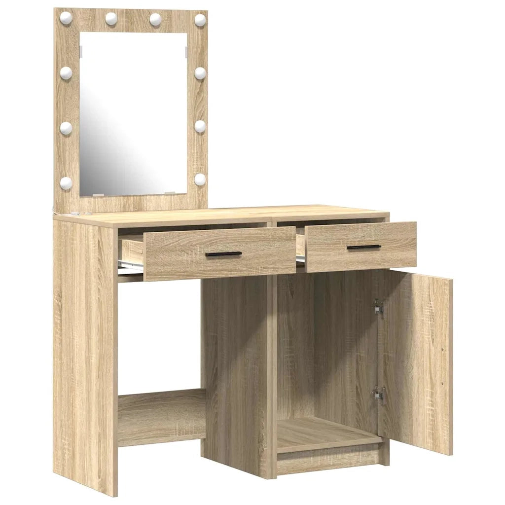 Toeletta | Tavolo da Trucco con cassetto 2 pz Marrone 50 x 41 x 135 cm
