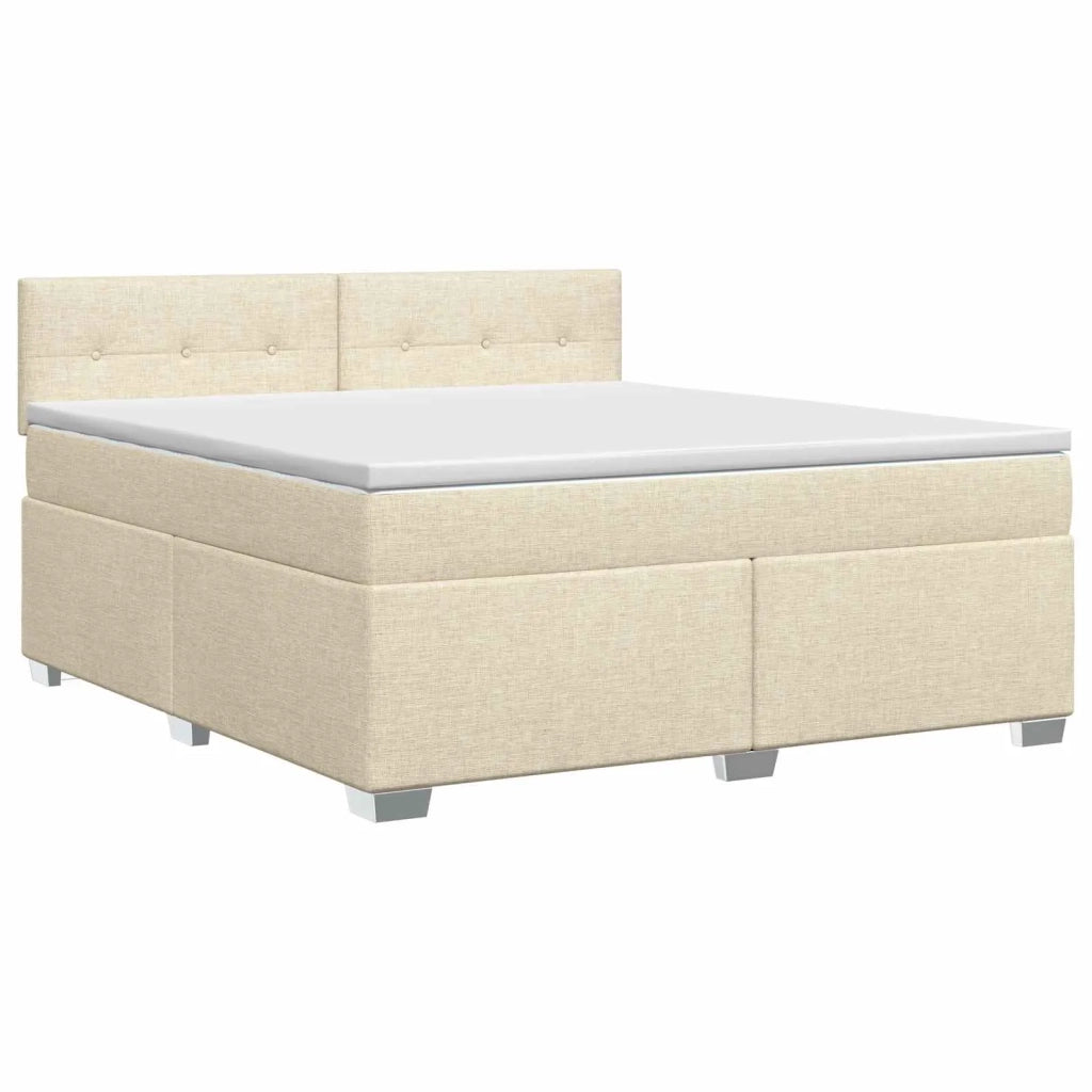 Letto box spring con materasso Crema 140 x 200 cm Tessuto 3450500