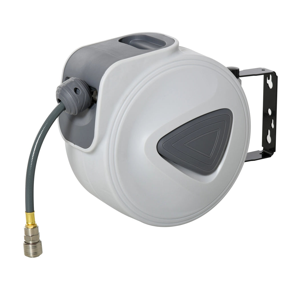 Porta-tubo avvolgibile per aria compressa ¨C Minimal ¨C 10 m + 0.9 m, ? int. 3/8' (9.5 mm), 1/4' (6.35 mm) BSPT grigio