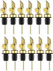 Schenktuit per pesatura in acciaio inossidabile per bottiglie di olio d'oliva e jenever - dispensatore automatico di olio - oro (12 pezzi)