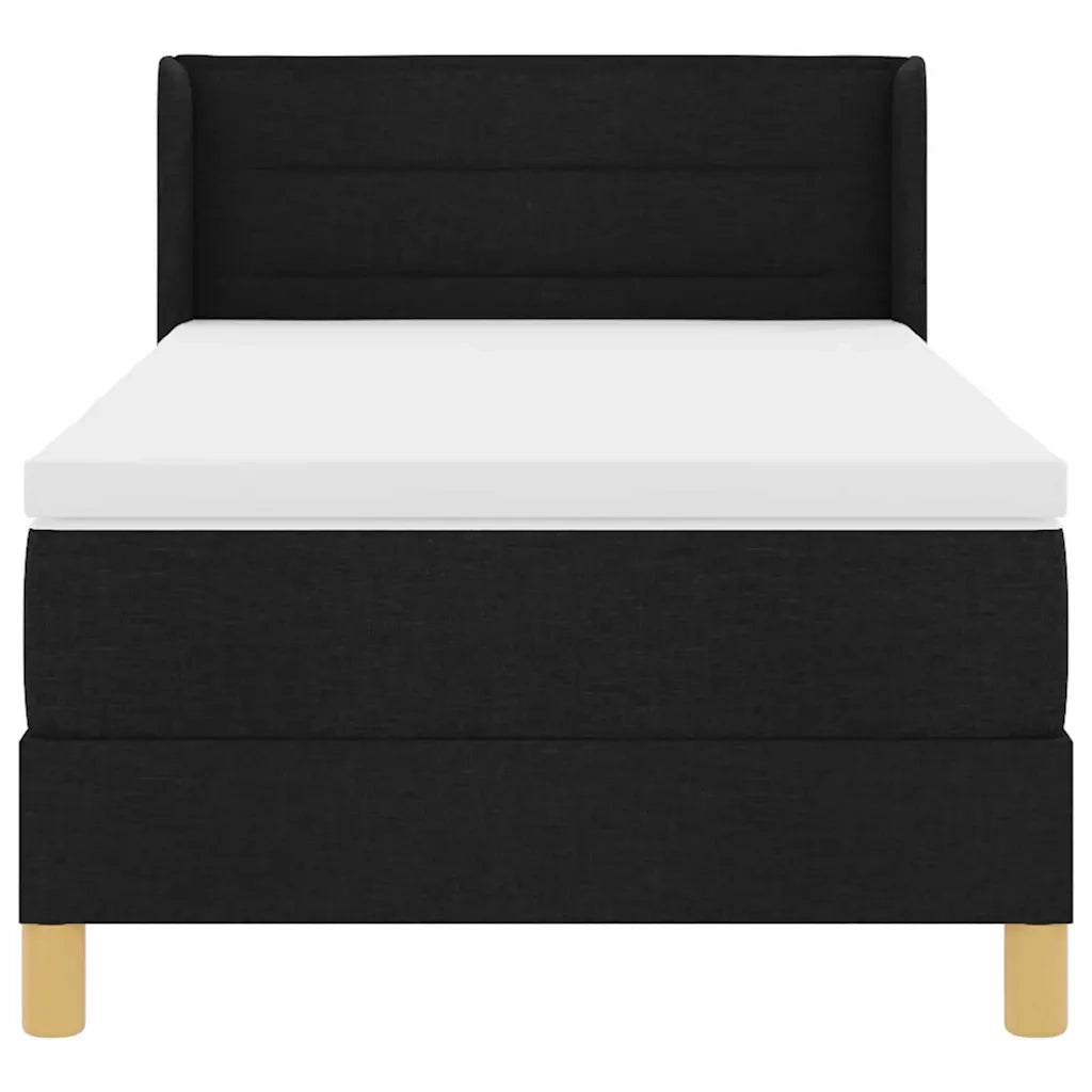 Letto a molle con materasso-Struttura Letto con Materasso Nero 200 x 90 cm Poliestere 595268