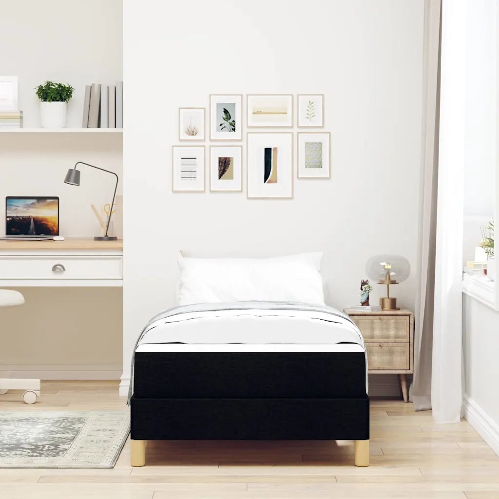 Letto a molle con materasso Nero 80 x 200 cm Tessuto 3398523