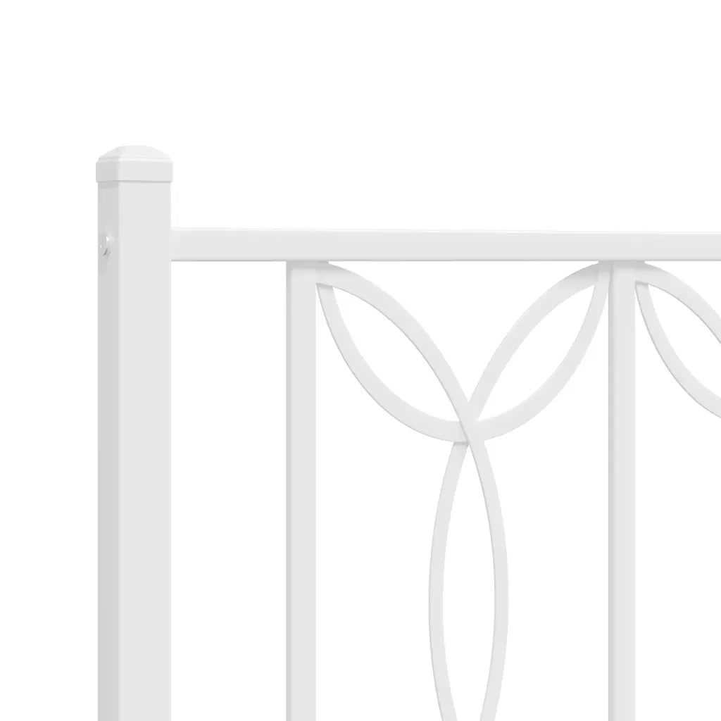 Giroletto con Testiera e Pediera Metallo Bianco 80x200 cm 376186