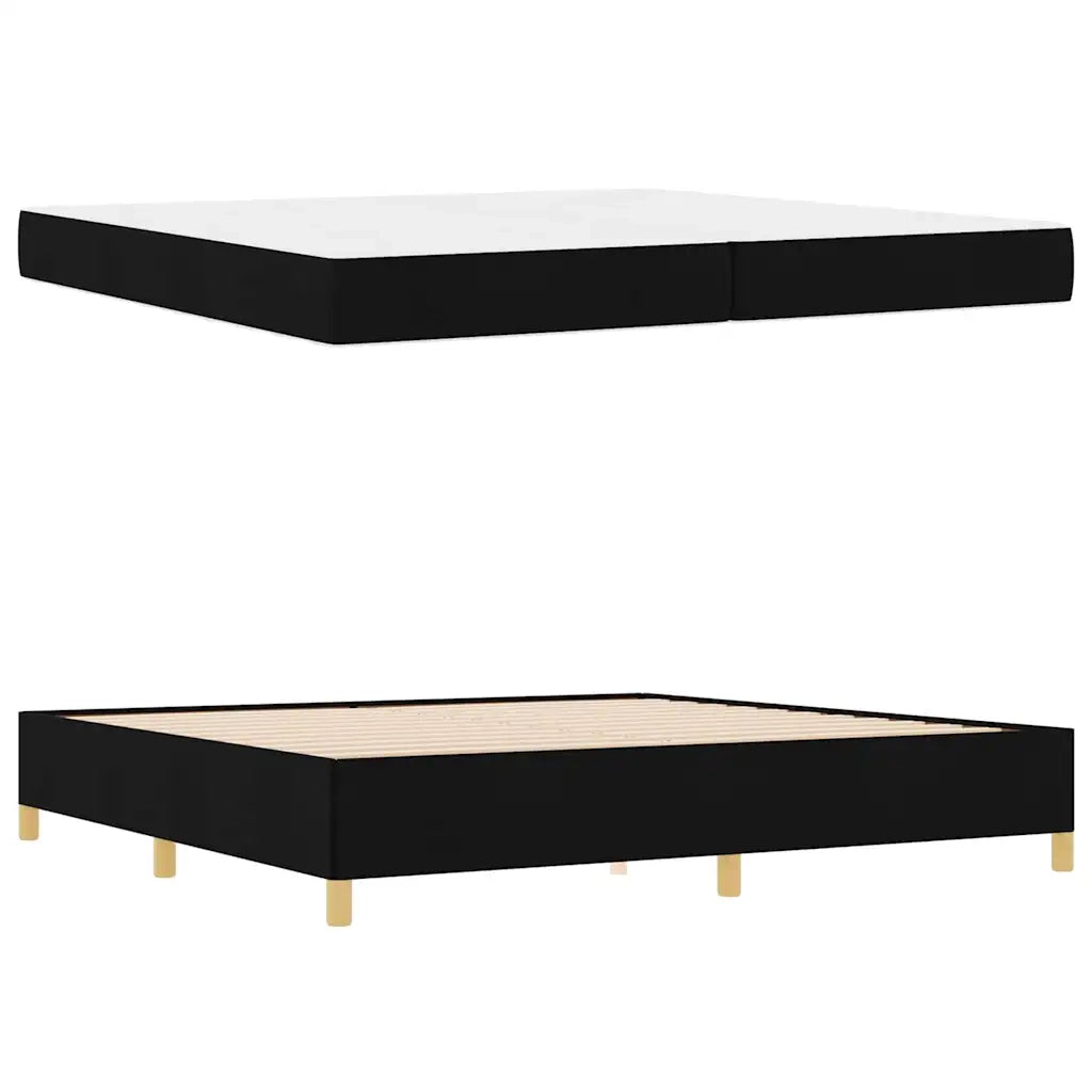 Struttura del letto con materasso Nero 200 x 200 cm Tessuto 3398964