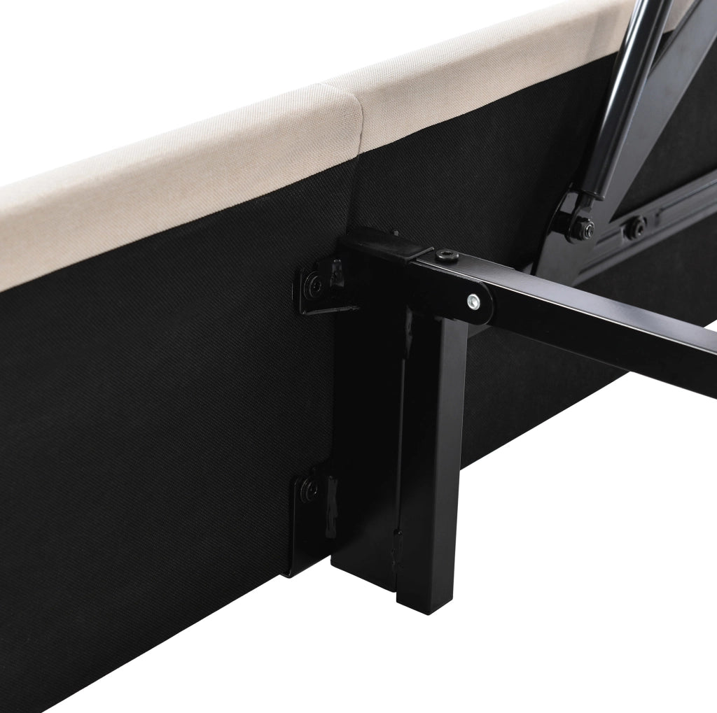 Letto matrimoniale imbottito con LED, USB e USB-C, contenitore e materasso incluso