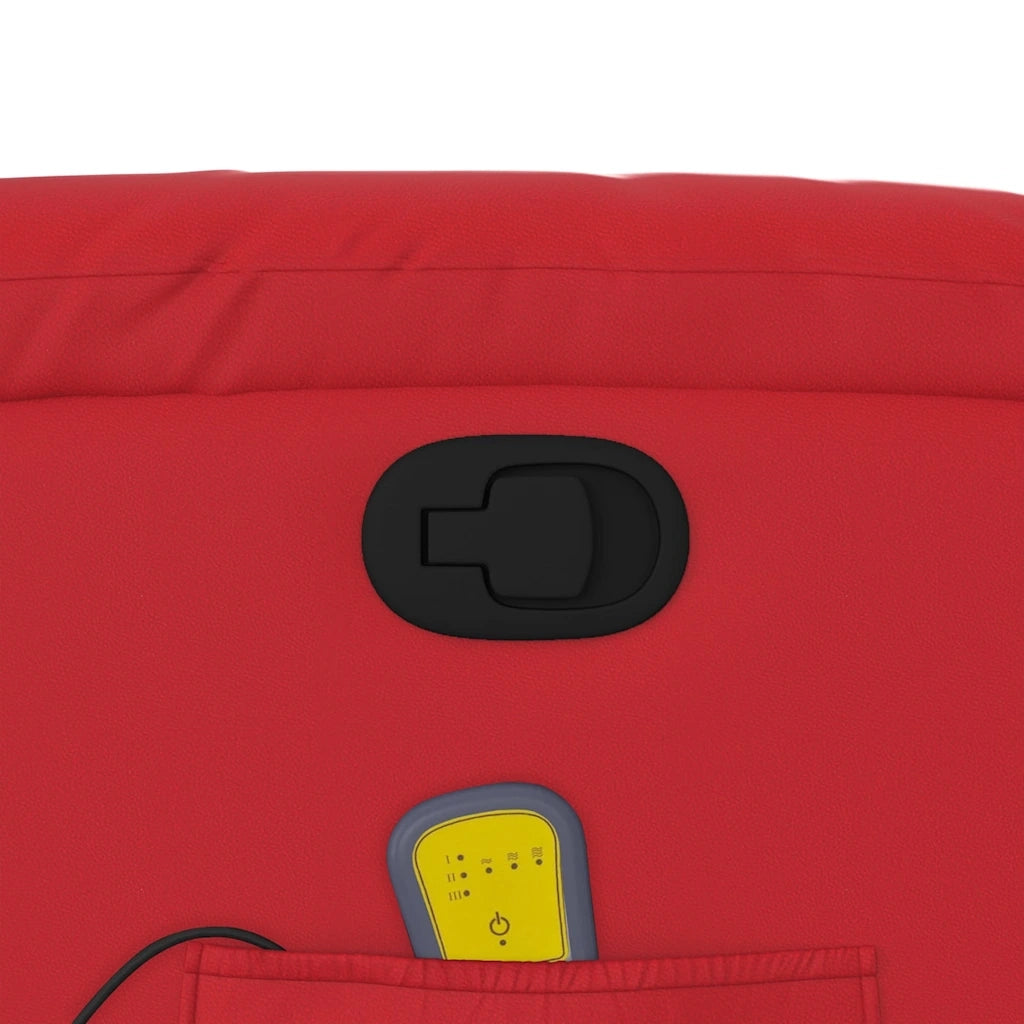 Poltrona Massaggiante Reclinabile Rossa in Similpelle 373572