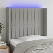 Testiera a LED-Testata con LED Grigio Chiaro 93x16x118/128 cm in Tessuto 474068