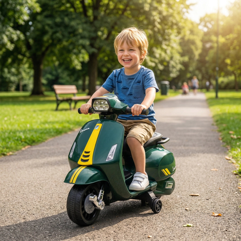 Moto Elettrica Bambini 6V ¨C Xylo ¨C Verde Scuro, 71x37x52 cm, 2-4 Anni