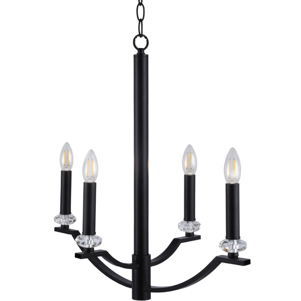 Lampadario nero industriale HIMS metallo regolabile 4xE14 Polux
