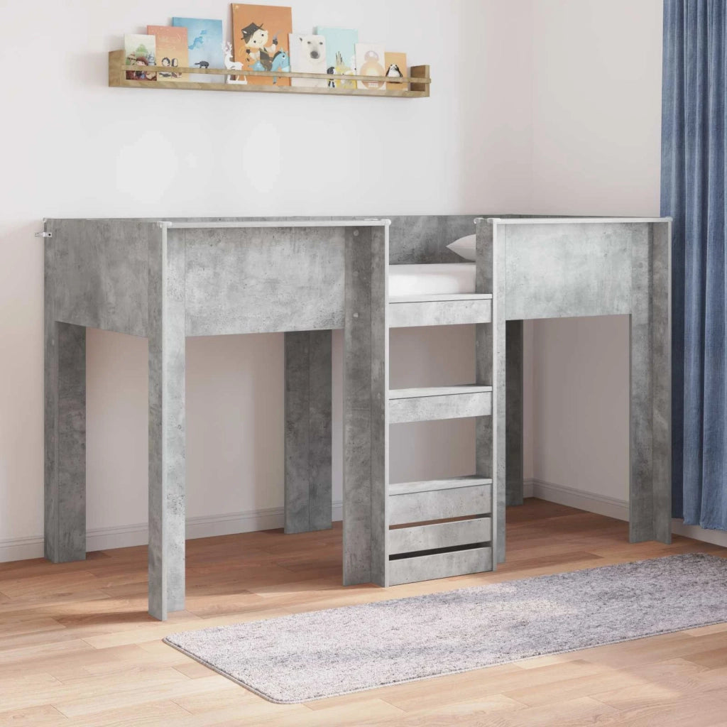 Letto a Castello per Bambini | Letto Infantile | Lettino Grigio cemento 75 x 190 cm