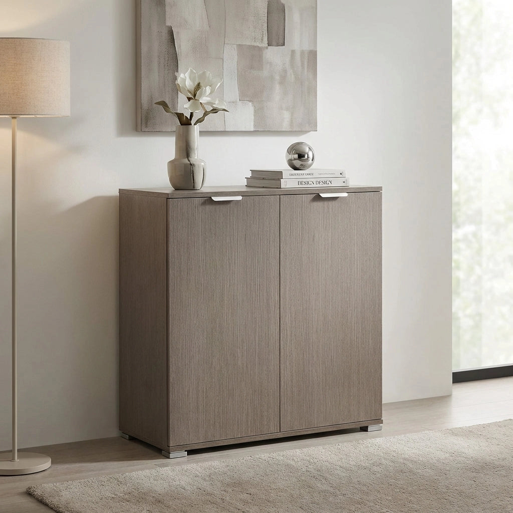 Armadietto da Bagno con 2 ante in Legno Composito cm 75x38x85 - PAUL