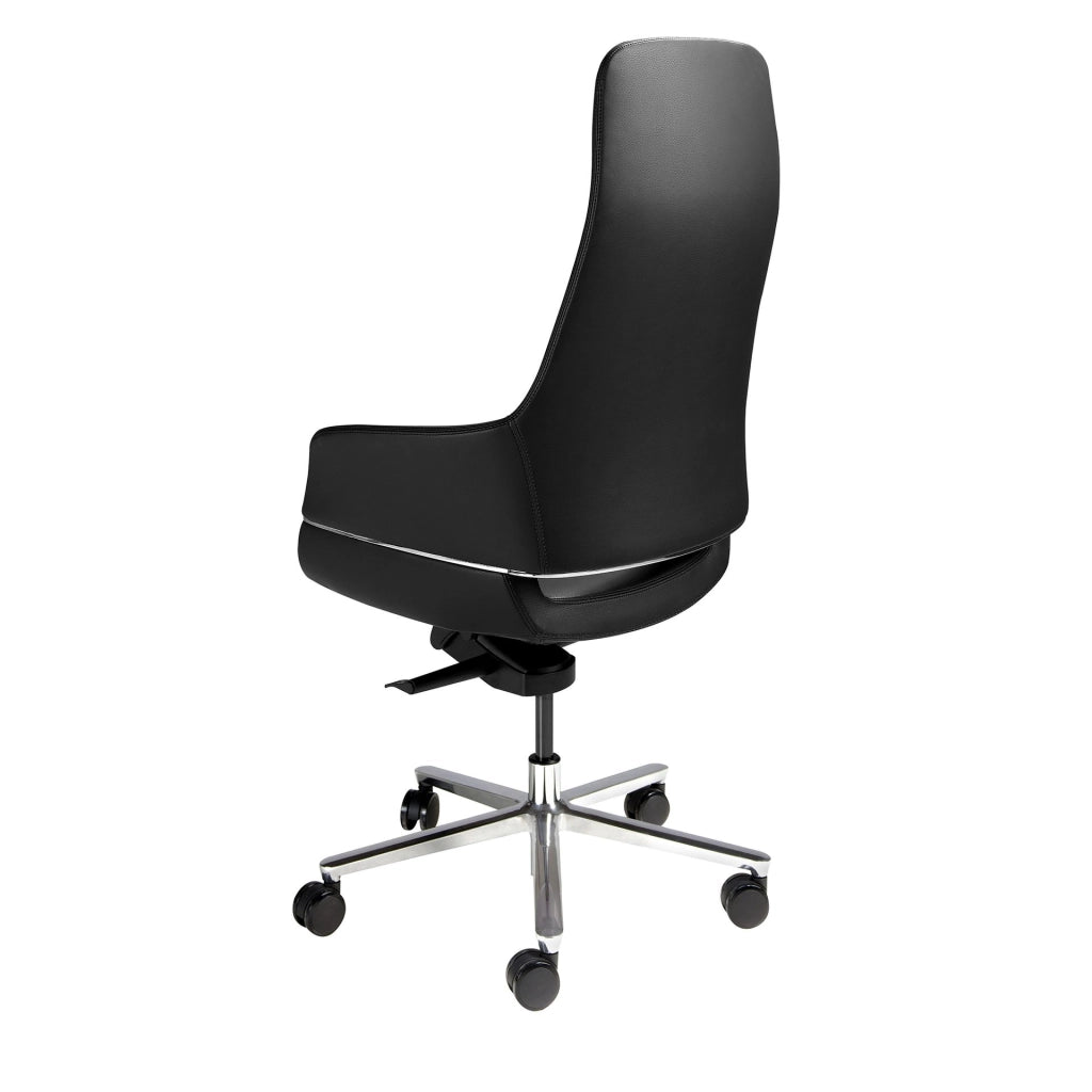 Sedia da ufficio girevole in similpelle nera