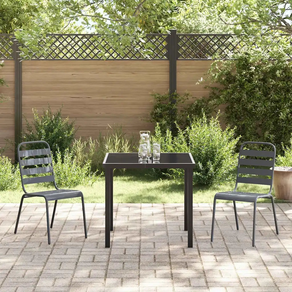 Set da Pranzo per Giardino 3 pcs Antracite