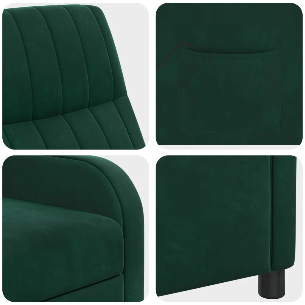 Divano Sedia-Poltrona Massaggiante Verde Scuro Velluto (V)