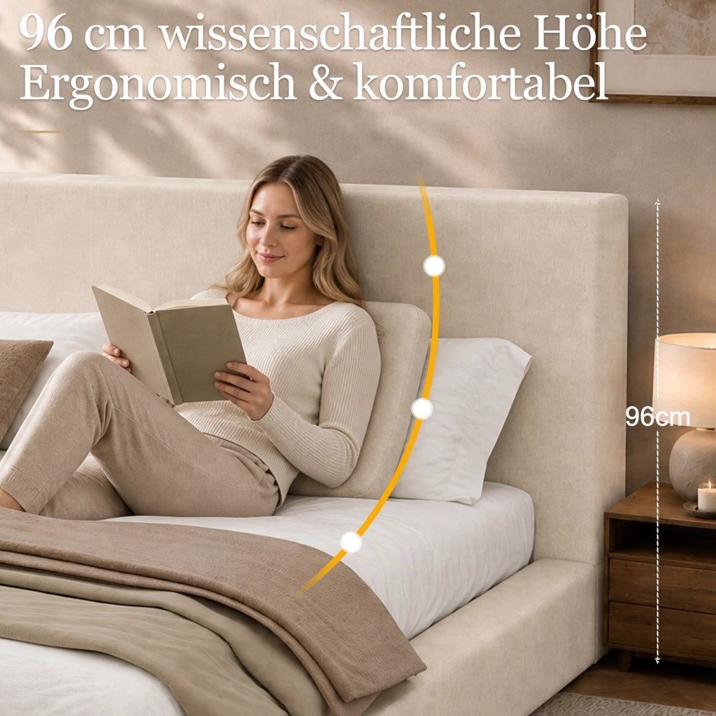 letto imbottito chenille beige 180 x 200 cm
